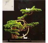 Artificielle Bonsaï Arbre Simulation de bonsaï de pin de Bienvenue, bonsaï Artificiel d'intérieur, for la Maison, Le Bureau, Le Salon, Faux Arbre en Pot, Fausse Fleur, Plante Verte+(Color:c)