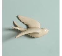 Artificielle Fabriqué À La Main en Céramique Beige Hirondelles Oiseaux Moineaux Colombe Sculpture Animale Tenture Murale Art Décor Bureau À Domicile Cadeau De Mariage