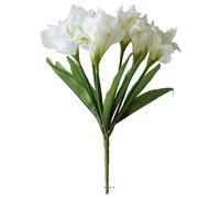 Artificielles.com - Bouquet d'Iris factices 7 fleurs et 7 feuilles H28cm superbe Crème - couleur: Crème