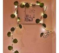Artificielles Feuilles D'eucalyptus LED Guirlande Lumineuse à Piles Fil de Cuivre Fée Rotin Guirlande Suspension Lumière pour Maison Mariage Noël Jardin Bureau Décor (Feuilles D'eucalyptus, 2M/20LED)