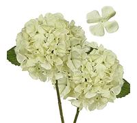 Artificielles Hortensia, 2PCS Fleur Artificielle à tige longues 43cm tête Hortensia Bouquets pour le mariage, la maison, hôtel, décoration de fête, arrangement floral, Blanc
