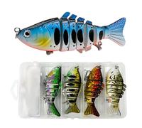 Artificiels pour la basse noire | Lot de 5 artificiels multi-articulés | Appâts pour l'eau salée - Pour les sports de plein air et le lac