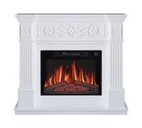 ArtiFlame Cheminée électrique sur pied TOSCANA AF23S LED BLANC, 12 modes chauffage, minuterie, effet flamme réel, 3 niveaux luminosité, son