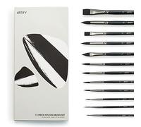 ARTIFY 12pcs pinceaux Aquarelle Professionnel, pinceaux synthétiques d'artiste pour Aquarelle Acrylique, Un Flux Constant et Grande Absorption Pinceaux pour débutants et Enfants, Watercolor Brushes