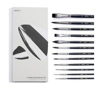 ARTIFY 12pcs pinceaux Aquarelle Professionnel, pinceaux synthétiques d'artiste pour Aquarelle Acrylique, Un Flux Constant et Grande Absorption Pinceaux pour débutants et Enfants, Watercolor Brushes