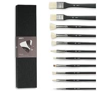 ARTIFY Lot de 11 pinceaux de Peinture à l'huile Professionnels pour Peinture à l'huile, pinceaux en Poils de Porc avec Un Pinceau en Nylon supplémentaire, pour Huile, Acrylique et Gouache