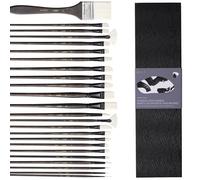 ARTIFY Lot de 24 pinceaux de Peinture à l'huile à Long Manche en Nylon Dur pour Peinture Acrylique, Peinture à l'huile, Acrylique et Aquarelle