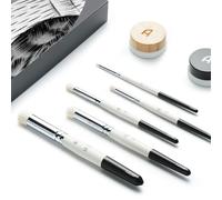 Artify Pinceaux à Sec avec Tampon Humidifiant Et Savon, 5 Tailles Drybrush Pinceau De Qualité Professionnelle pour La Peinture Facile De Miniatures Et Modèles, pour Les Artistes