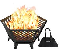 Artigarden Brasero portable de 55 cm pour camping, avec sac de voyage, brasero pour terrasse, jardin, barbecue, feu de camp