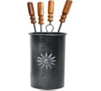 Artigian Ferro 693 - Set cheminée 4 pièces en Fer forgé décoré - Outil kit - Accessoires cheminée Design pour Nettoyage