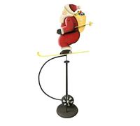 Artigianato Artistico Cav. Filippo D'Aloise snc Figure oscillante Père Noël avec ski Reproduction de jouets vintage victorienne vintage en fer forgé