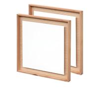 ARTIKUM Lot de 2 plaques de peinture flottantes dans un cadre en bois de 20 x 20 cm - Effet profondeur 3D - Coton, bois de pin - Toile sur carton à peindre