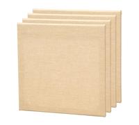 Artikum Lot de 4 toiles de jute sur châssis de 30 x 30 cm - Couleur naturelle - Toile en fibre de jute à peindre - Naturelle - Châssis rectangulaire prêt à peindre - Avec toile à peindre