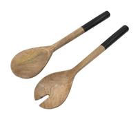 Artime - Couverts à Salade en Bois de Manguier 30,5 cm, Finition Noire et Blanche, Collection Black, Lot de 2, Design Élégant, Compatible Saladier