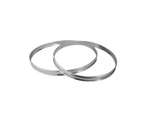 Artime - Lot de 2 Cercles à Tarte Ronds en INOX, Ø24 cm et Ø28 cm, Cercle Pâtisserie, Moule à Tarte sans Fond, Accessoire Pâtisserie Maison