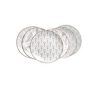Artime - Lot de 6 Assiettes à Dessert, Petites Assiettes, Assiettes Plates, Assiettes Blanches aux Motifs Beiges, Assiettes en Porcelaine, Vaisselle Elégante, Collection SASEBO