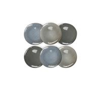 Artime - Lot de 6 Assiettes à Dessert, Petites Assiettes, Assiettes Plates, Assiettes Unies et Epurées, Assiettes en Céramique Grise, Vaisselle Elégante, Collection ZAO
