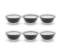 Artime - Lot De 6 Bols Moyens En Porcelaine, Ø15,2 Cm, Noir Et Blanc, Idéal Pour Soupes, Salades, Céréales Ou Plats En Sauce, Style Méditerranéen