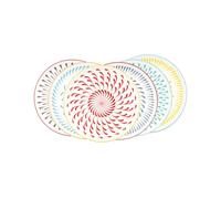 Artime - Lot de 6 Grandes Assiettes Ø27 cm en Porcelaine, Multicolores, Motifs Élégants, Service de Table Design