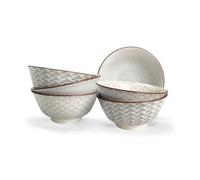 Artime - Lot de 6 Grands Bols, bols à Céréales, à Soupe, Bols en 100% Porcelaine avec Imprimés, Vaisselle Elégante, Contenance 950ml, Adapté Lave-Vaiselle et Micro-onde