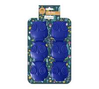 Artime - Lot de 6 Mini Moules en Forme de Hibou, Moule en Silicone Bleu, Moule à Pâtisserie, Plaque Dimensions 26x17x3,3 cm, Gâteau pour Enfant, pour Anniversaire, Happy Cake