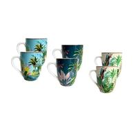 Artime - Lot de 6 Mugs, Tasse à Café, Tasse à Thé, Mug en Porcelaine Resistant, Tasse pour Petit Déjeuner, Design Multicolore, Adapté au Lave-Vaisselle et Micro-Onde
