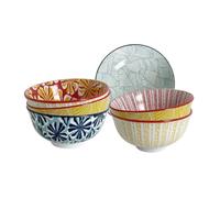 Artime - Lot de 6 Petits Bols, Bols à Dessert, à Glace, Sauce, Apéritifs, Ramequin en Porcelaine, Motifs Colorés, Contenance 250ml, Adapté Lave-Vaisselle et Micro-onde, Collection HILO