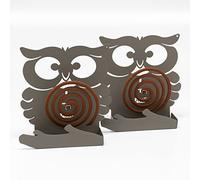 ARTIMESTIERI Arti & Mestieri Hibou-Paire de Porte Zampiron de Table Design de Couleur, 100% fabriqué en Italie, Fer, 18 x 5 x 18 cm (2 Articles par Paquet), Boue, 2, Large