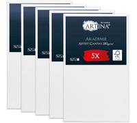Artina Akademie - Lot de 5 Châssis Bois Toile Peinture 50x80 cm - 2 Fois Peinte au Préalable - 100% de Coton - 280 g/m143