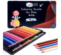 Artina Artilo Lot de 72 crayons couleur enfant - Coffret crayon dessin certifié FSC® crayons couleur pour l'école incassables