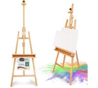 Artina Barcelona Chevalet Grand en Bois de Hêtre - Chevalet pour Peinture sur Toiles Maximum 120 cm avec Double Support