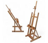 Artina Chevalet d'Atelier en Bois de Hêtre Massif - Chevalet de Studio Toulouse Adapté aux Toiles jusqu'à 200cm