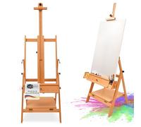 Artina chevalet de studio en bois hêtre réglable pliable pour châssis toile | pour jusqu'à 150cm de support avec stockage pour artistes débutants et avancés peinture atelier Napoli