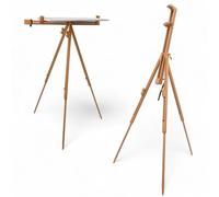 Artina Chevalet en bois hêtre pour toiles jusqu’à 100 cm Porto - Inclinaison jusqu’à 90° - Techniques de peinture variées - Réglable en continu - Chevalet Peinture d’atelier trépied campagne pliable