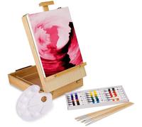 Artina Florenz Set de peinture Premium avec 28 pièces dans coffret de peinture - Kit de peinture avec peintures, chevalet et plus