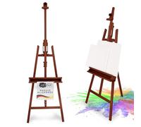 Artina FSC Chevalet en bois pliable pour peinture sur châssis jusqu'à 120 cm - 225 cm réglable - Chevalet en bois de Barcelone - Pour peinture et exposition - Aspect noyer