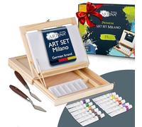 Artina kit peinture acrylique 19 pcs avec coffret en bois pour débutants