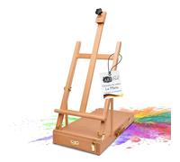 Artina Le Mans Coffret Chevalet en Bois de Hêtre - Table pour Châssis Entoilés jusqu'à 56 cm, Petit et Inclinable avec Tiroir - Peinture avec Angle d'Inclinaison Réglable