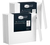 Artina Lot de 10 Toile à peindre 40x40cm 280g/m² Akademie - Apprêtée 2 fois - Châssis entoilé - Qualité fine