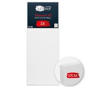 Artina lot de 2 toile 3D canvas FSC® châssis bois coton sans acide stable | 50x150cm blanche 100% tableau à peindre peinture cadre apprêté 3 fois Toiles entoilé non déformable grand format 3D Premium