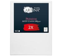 Artina Lot de 2 Toiles Peinture Premium 40x60 cm - Canvas Châssis Bois pour Toile Stable 380 g/m² 100% Coton - Toile Vierge Peinte au Préalable - Toile à Peindre Tableau