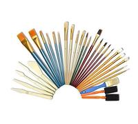 Artina - Lot de 30 pinceaux de différent types - Idéal pour toutes les techniques de peinture huile Gouache aquarelle acrylique