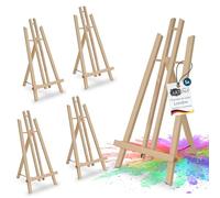 Artina lot de 5 chevalets de table pliables en bois de pin support toile | 20x18x50cm très stable facile à transporter petit chevalet peinture débutants artistes amateurs Pliabe London