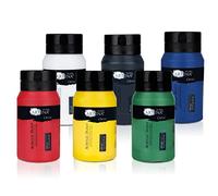 Artina Peinture Acrylique de qualité - Lot de 6 Tubes de 500ml - Idéal pour Les Amateurs et Les Peintres Professionnels