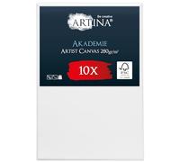 Artina set de 10 canvas toile peinture châssis entoilés en bois FSC®
