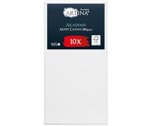 Artina set de 10 canvas toile peinture châssis entoilés en bois FSC® coton | 50x100cm blanche 100% coton tableau toiles stable petite en Peindre tissu académie artiste Akademie