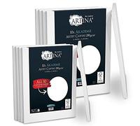 Artina Set de 10 toiles à peindre châssis en bois FSC® coton stable | 5x40x50cm & 5x30x40cm blanche 100% et sans acides Toile Peinture entoilé artiste acrylique lot Akademie