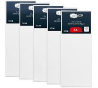 Artina Set de 5 Canvas Toile Peinture Tableau Châssis Entoilés Bois FSC® | 30x80cm blanche 100% coton a peindre stable Toiles acrylique artiste vierge Akademie