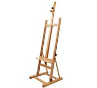 Artina Siena Chevalet d'atelier - Chevalet en bois massif de hêtre huilé pour toiles jusqu'à 125 cm - Pliable et réglable en hauteur