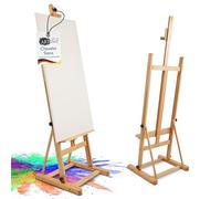 Artina Siena Chevalet d'atelier en bois massif huilé de hêtre pour toiles jusqu'à 125 cm - Pliable et réglable en hauteur